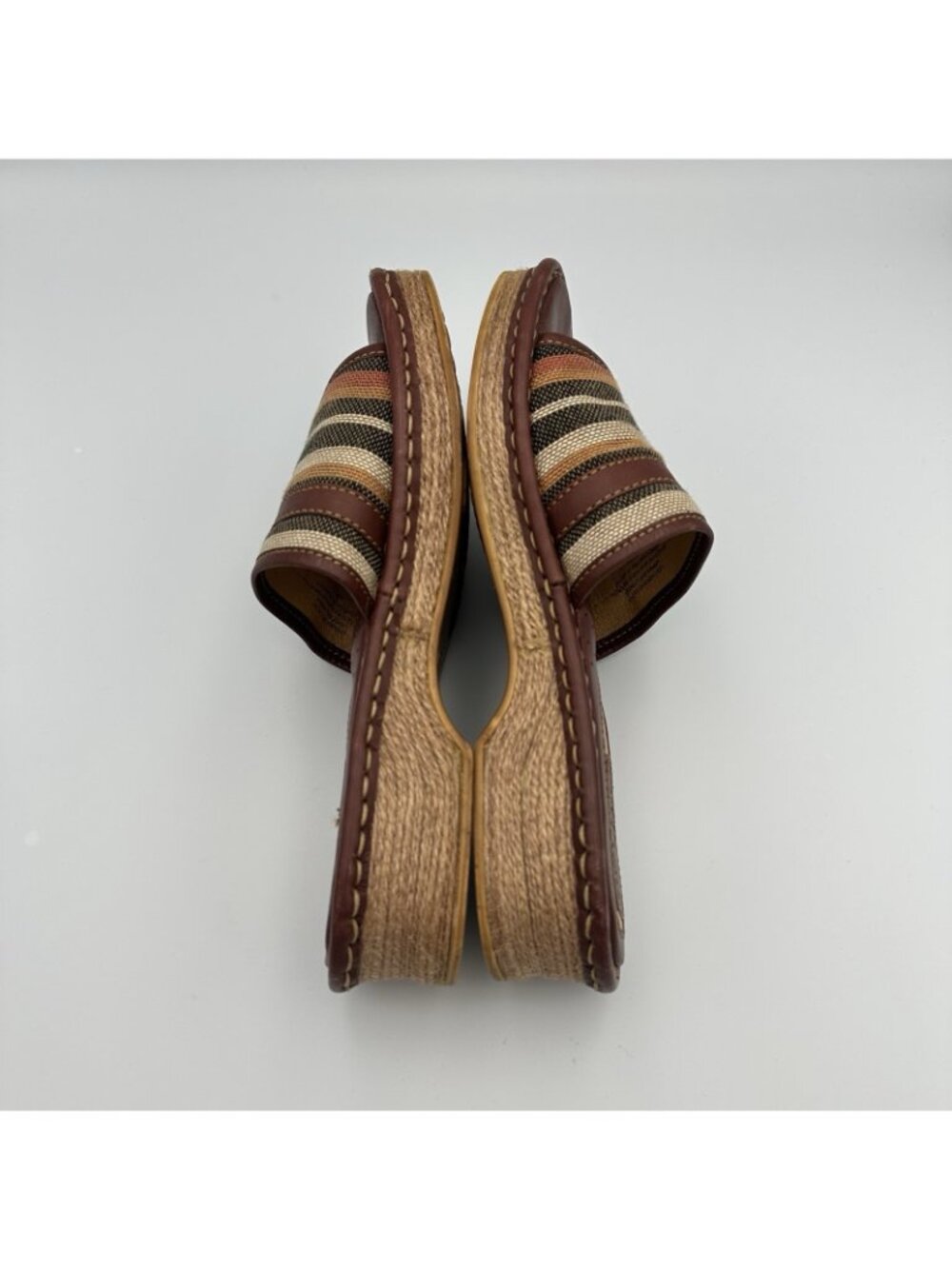 Born Drilles Women’s Size 9 US Brown Leather Espadrilles Slip On Sandals W8905 - Picture 10 of 14